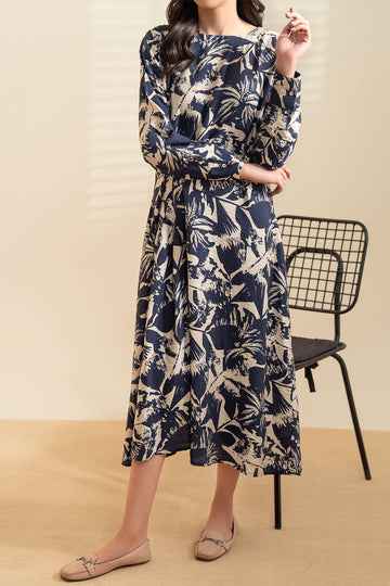 Printed Pleated Dress